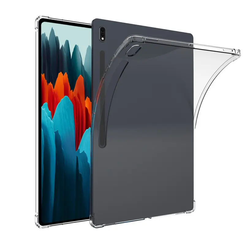 Klare Hülle für Samsung Tab S8 Ultra 14.6 2022, stoß feste luftgepolsterte weiche TPU transparente Abdeckung für Galaxy Tab S8 Ultra