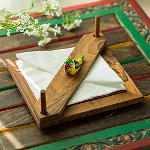 Servilletero de madera para la Mesa de la cocina Decorar la cena Servilletero de madera de acacia a precio mayorista - Product Image 4