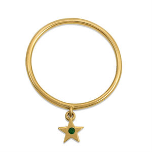 Bague en argent sterling 925 plaqué or avec pierre de zircon vert de conception unique pour les femmes - Product Image 1