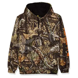 Hombres de diseño único al aire libre camuflaje impermeable Sudadera con capucha cremallera abierta chaqueta de caza para la venta - Product Image 1