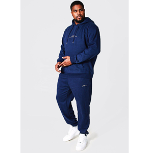 Conjunto de 2 piezas de Sudadera con capucha para hombre, jersey con logotipo bordado personalizado, talla grande, 380 gsm, chándal - Product Image 5