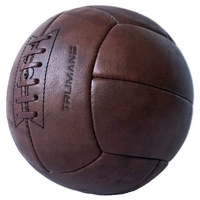 Ballon de football rétro en cuir véritable fait main, style ancien