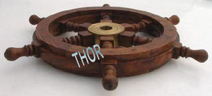 Volant de bateau en bois brun de collection, volant de pirate nautique, décoration de volant de bateau, décoration maritime, 24 pouces, décoration d'intérieur - Product Image 4