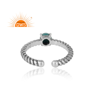 Natural Arizona <b>Turquoise</b> Bezel Setting Gemstone <b>Ring</b> Sterling Silver Handmade Trendy Oxidized Jewelry - Product Image 4