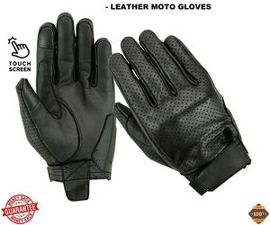 Premium Leather Full Finger Racing <b>Gloves</b> with <b>Touch</b> Screen for Summer Motorcycle Riding-Knuckle Protection Motocross Gear - Product Image 5