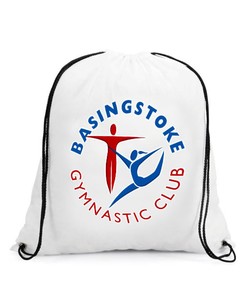 Sacs de gymnastique réutilisables en polyester imprimés avec logo personnalisé avec cadre externe avec fermeture à ficelle - Product Image 1