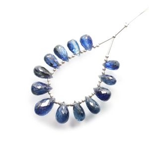 Handmade Blue Kyanite Faceted Pear Shape <b>Beads</b> High Quality Briolette <b>Stone</b> <b>Beads</b> for Jewelry Making-Wholesale - Product Image 1