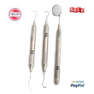 Juego de raspador y removedor de Tarter Dental, espejo bucal con mango hueco y escalares dentales, sonda Explorer, instrumentos de laboratorio Dental - Product Image 1