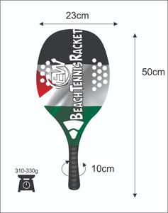 Raquettes de beach tennis avec face en fibre de carbone de 20 mm, poignée en fibre de carbone, filet en fibre de verre, poids 320-340 g, longueur 50 cm - Product Image 2