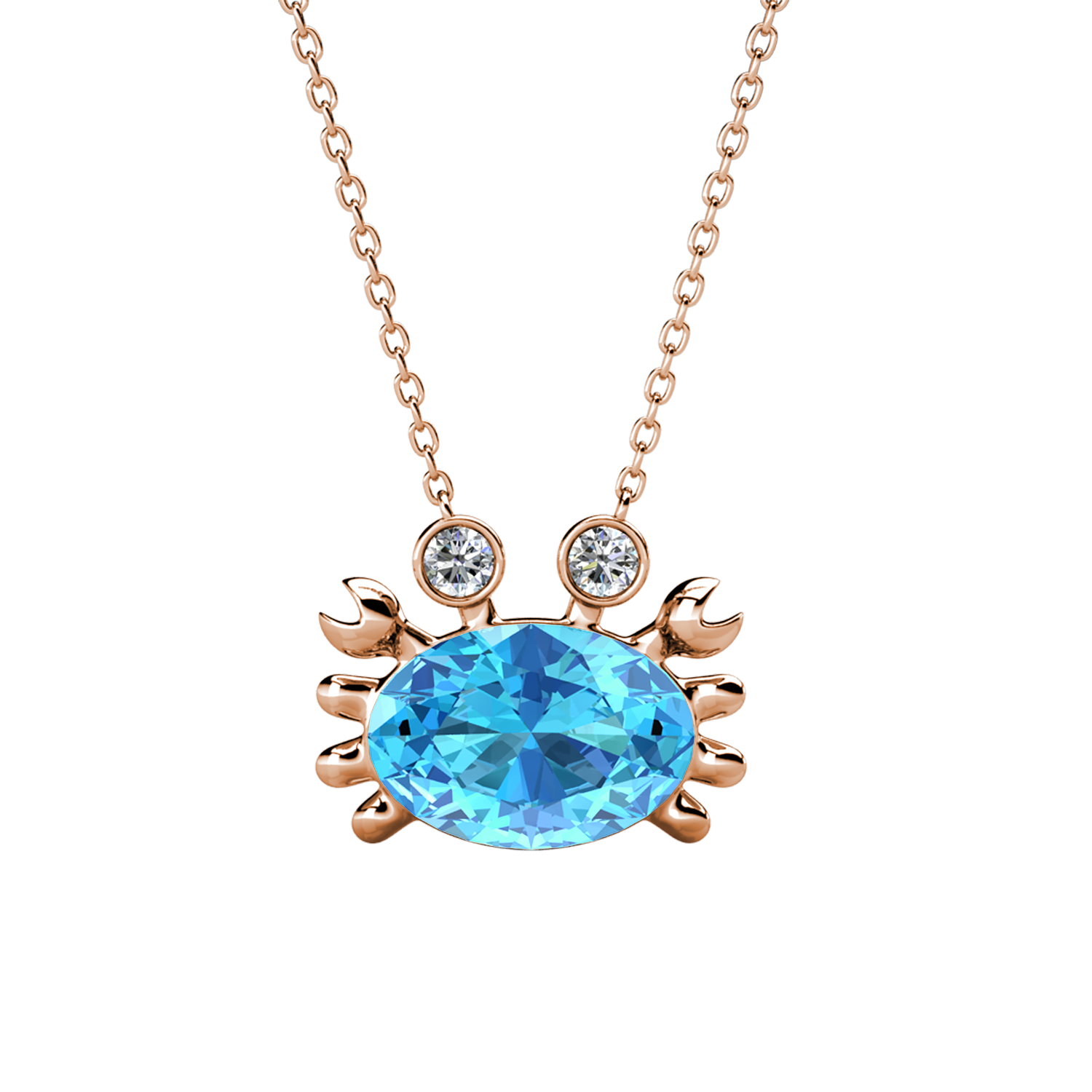 Brass with Rose Gold Plated crab pendant Necklace