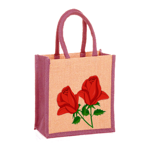 Sacs fourre-tout en jute écologique Sacs à provisions bon marché avec motif géométrique fabriqués au Bengale occidental en Inde - Product Image 2