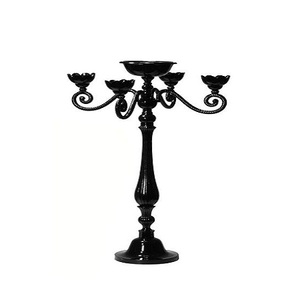 Candelabros de color negro de hierro de alta calidad, diseño maravilloso, candelabros de tamaño personalizado, centros de mesa de la India - Product Image 1