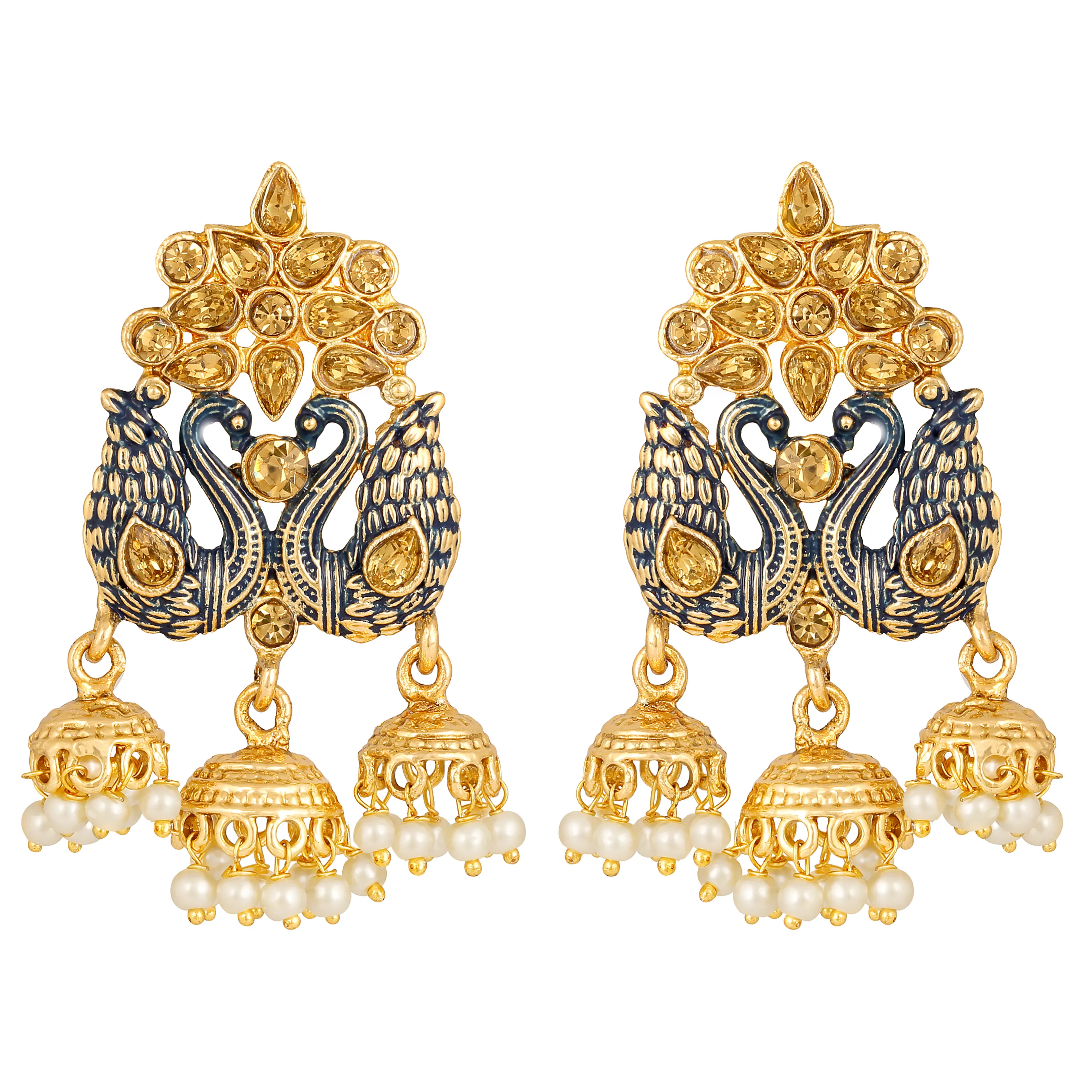 Kundan earrings diamond earrings bijoux jhumka polki jewelry Long Chandelier Jhumki Attach Dangler Jewellery Earrings