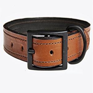 Venta al por mayor de fábrica Respetuoso con el medio ambiente de alta calidad de lujo Sólido Colores vibrantes Collar de perro de cuero genuino Acolchado completo y costura - Product Image 5