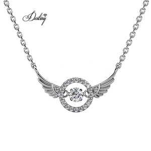Daisini bling ריקוד מלאך כנף משובץ קריסטלי כסף 925 שרשרת תכשיטים פרימיום לנשים - Product Image 1