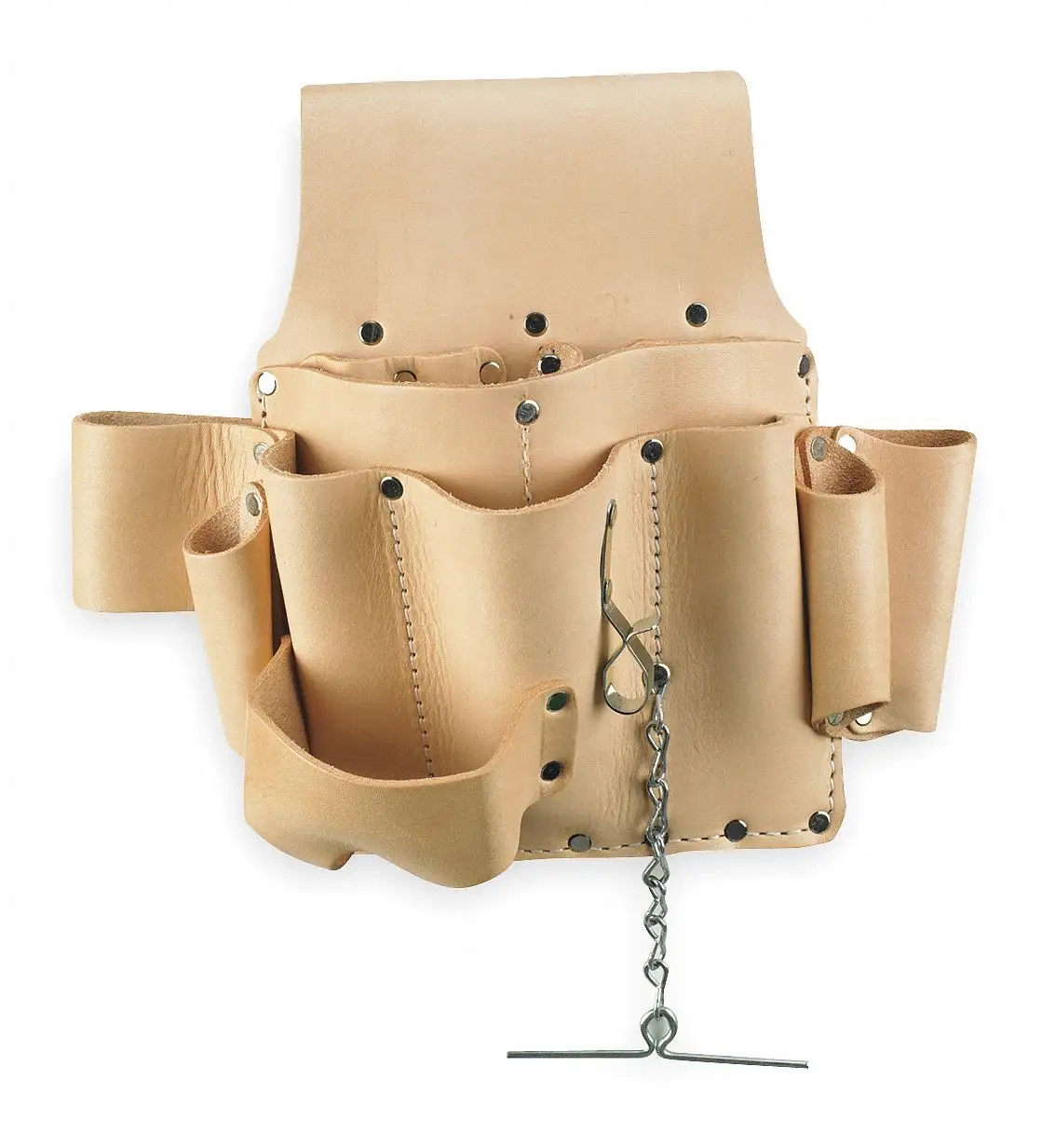 उच्च गुणवत्ता 8-जेब चमड़े बिजली मिस्त्री के उपकरण पाउच बैग टिकाऊ पोर्टेबल उपकरण बेल्ट बैग