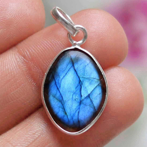 Pendentif à breloques pour la fabrication de bijoux, en tissu, lampe suspendue à lunette, en acier inoxydable, pistolet de hip hop, pierres précieuses labradorite naturelles - Product Image 3