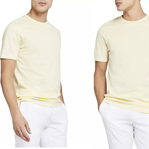 Nouveau T-shirt uni personnalisé 100% coton pour garçons/hommes, col rond, couleur beige, t-shirt décontracté pour hommes, personnalisable - Product Image 5