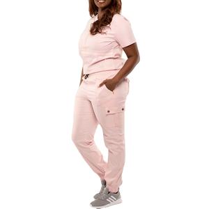 Uniforme de jogging à col en V de haute qualité pour les infirmières livraison rapide tissu jersey unisexe pour les professionnels de la santé - Product Image 3
