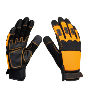 Meilleurs gants de mécanicien pour hommes robustes personnalisés gants de sécurité en cuir de travail de haute qualité à doigts entiers anti-dérapant pour écran tactile - Product Image 4