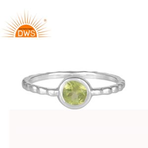 Anillo de plata de primera ley con gema de peridoto para mujer, sortija, plata esterlina, piedra Natural, hecho a mano - Product Image 1