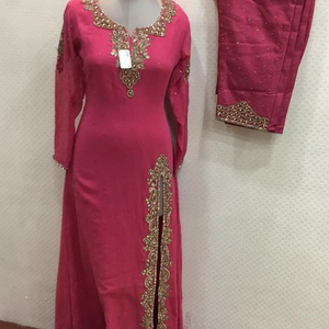 2022 SIMPLISTIC EMBROIDERED <b>TOP</b> & DRESS CRISTAL GLASS BEADS DABKA for SEXY WEDDING & PARTY-WEAR SUSTAINABLE - Product Image 1