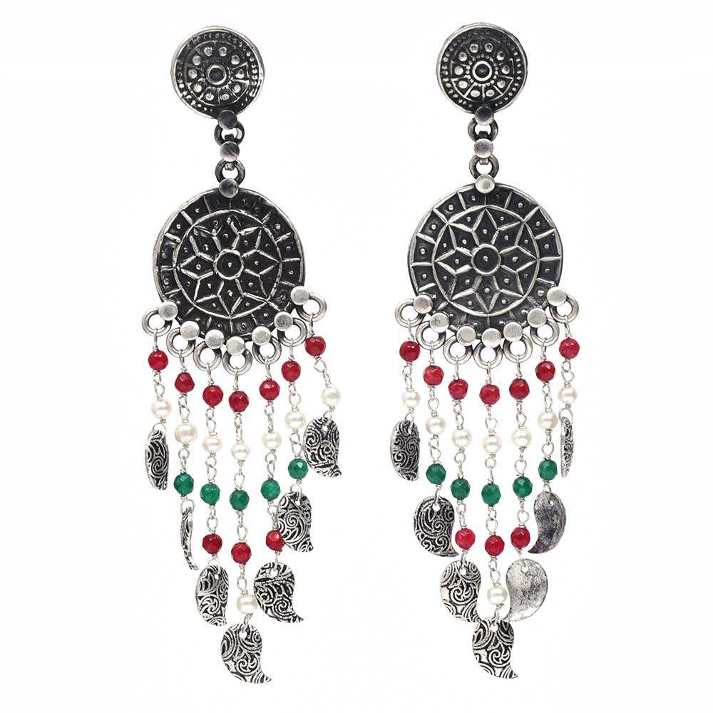 Handmade Gorgeous Silver Stylish Fancy Party Wear Dangler