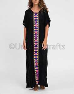 Vestido de lujo LARGO DE caftán bordado para mujer, ropa Sexy Bohemia Floral para playa - Product Image 2