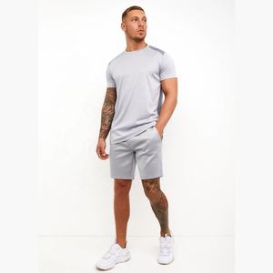 Men's Custom Embroidered 2-Piece Summer Training Crew Neck <b>Short</b> Sleeves T-Shirt <b>Shorts</b> Set XL Size Breathable Twin Casual Wear - Product Image 6