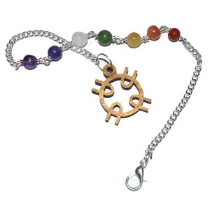 Cadena de Péndulo de Siete Chakras Ying Yang de Agate Export Modelo Cord-036 para Equilibrar la Energía - Product Image 1