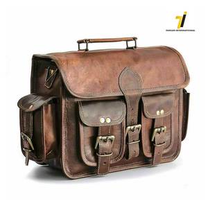 หนังรถจักรยานยนต์กระเป๋าอานสองหนังสีน้ำตาลด้านข้างกระเป๋า Panniers แพะจริง - Product Image 4