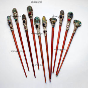 Bâtons pour cheveux en argile polymère, 30 pièces, labradorite naturelle, druse, boucles d'oreilles, déodorant en cristal, accessoires capillaires pour femmes - Product Image 2