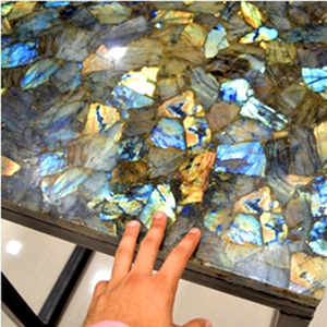 Losas Grandes de Labradorita Natural Pulida, Piedra Decorativa para Mesa, Proveedor Mayorista de Piedras Decorativas para Interiores - Product Image 3