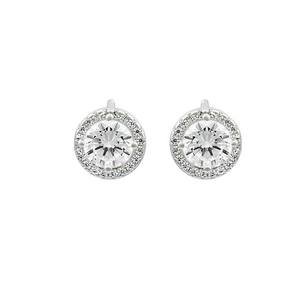 Boucles d'oreilles à breloques brillantes en argent sterling 925 à la mode minimaliste avec zircon pour anniversaire - Product Image 1