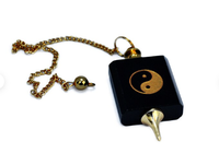 Meilleure qualité pendule tétragramme pendule en jaspe noir avec symbole ésotérique pendule de protection