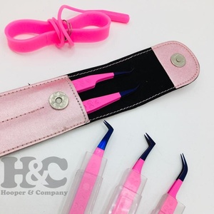 Nouvelle pince à épiler rose pointe violette extension de cils durable pince à épiler vison Logo offre poignée en forme de coeur pince à épiler en acier inoxydable - Product Image 5