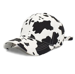 Custom 6-<b>Panel</b> Canvas Baseball Cap ODM OEM Outdoor Sport Trucker Hat Printed Cow Embroidered Character Logo Unisex 100% Cotton - Product Image 3