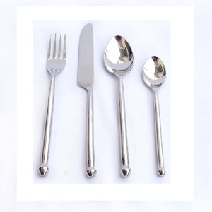 ชุดมีด้ามจับทรงกลมสำหรับตัดชีสสแตนเลสสตีลด้ามกลมกระจกสีเงินขัดเงาตัวหนา - Product Image 1