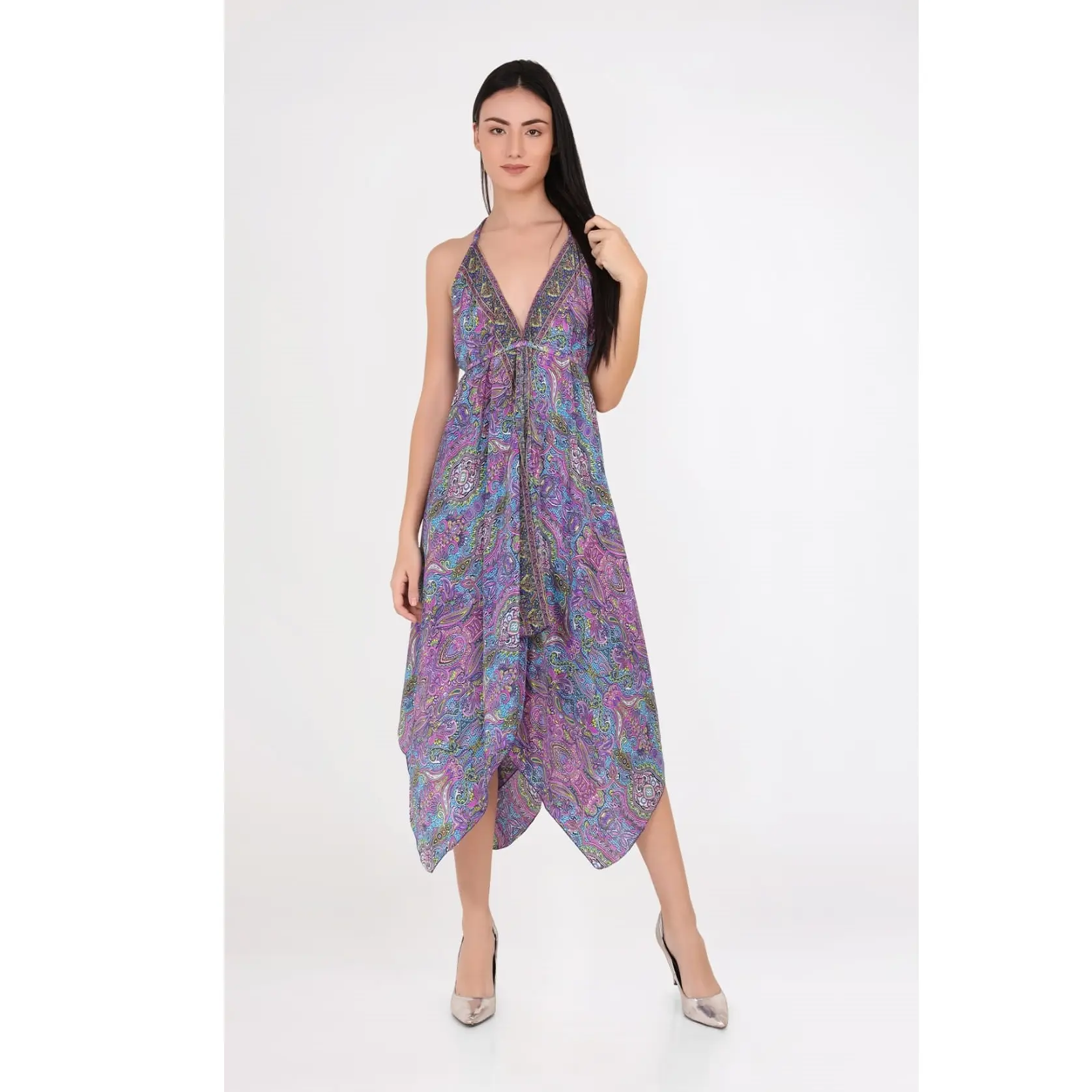 Robe de plage à lanières pour femmes, mouchoir imprimé, populaire, styliste, cravate et Rayon, vêtements décontractés, robes Spaghetti, nouvelle collection