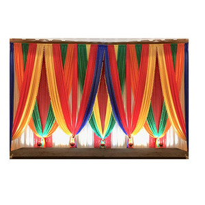 Colorful Mehndi Ceremony Stage <b>Backdrops</b> Stunning Heena <b>Party</b> Event Sequin <b>Backdrops</b> Shiny & Colorful Sangeet Stage Decoration - Product Image 1