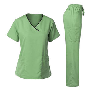 Traje de Jogger de alta calidad con cuello en V para mujer, entrega rápida, uniformes de hospital médico OEM, uniformes tejidos de enfermera - Product Image 5