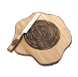 Planche à découper en écorce de bois naturel personnalisé pour cadeau d'affaires de mariage Blocs à découper en bambou Ensemble de fromage Nouveau modèle - Product Image 5