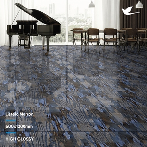 Azulejos de porcelana esmaltada de alta calidad, acabado brillante, negro, marrón y dorado, 600x600, 600x, 800x800 MM - Product Image 2