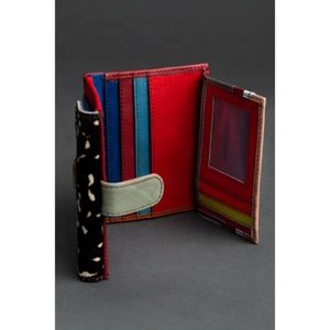 LW Mini portefeuilles courts à la mode pour femmes, fabriqués à la main, en cuir de vache véritable, à motif géométrique, avec fermeture à glissière. - Product Image 6