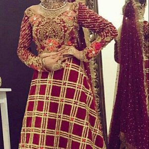 Atiya libas อินเดีย/ปากีสถานผู้หญิงสไตล์งานแต่งงาน lehenga choli กับ dozarzi หนักเย็บปักถักร้อยและวัสดุอะซิเตท - Product Image 1
