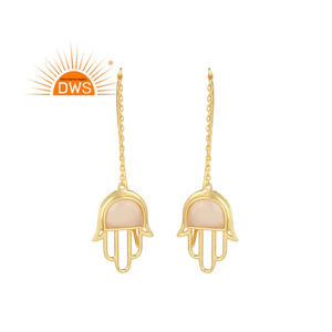 ต่างหูเงินจากธรรมชาติ,หินโมราประดับดอกกุหลาบดีไซน์แบบห้อยสำหรับผู้หญิงผู้ผลิตเครื่องประดับ - Product Image 1