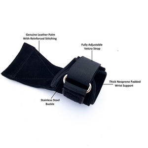 GAF Cross Training Cowhide Power <b>Lifting</b> Hooks Hand Grips Weight <b>Lifting</b> Gloves Heavy Duty <b>Straps</b> <b>For</b> Men And Women - Product Image 1