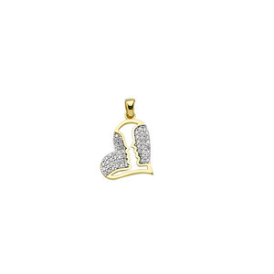 สร้อยคอคู่สีทอง14K สร้อยคอจี้หัวใจเสน่ห์ของคู่รักเครื่องประดับดีสำหรับผู้หญิงทำจากไก่งวง - Product Image 1