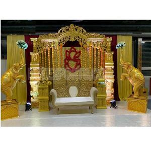 Tamil boda Ganesha tema escenario configuración Tamilian Manavarai estilo boda escenario elefante tema Sur indio boda escenario EE. UU. - Product Image 1