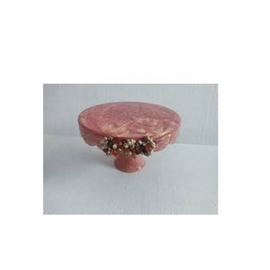 Antique Design Resin <b>Pink</b> Shelter Single Tier Dessert Stand / Cake Platter for Parties Anniversaries Birthday - Product Image 1